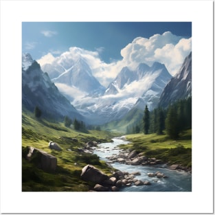 Enchanting Mountain Landscape Posters and Art